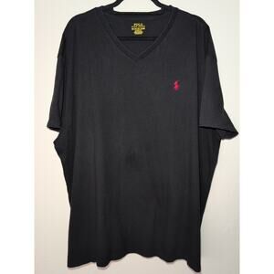 Mens XXL Black Polo Ralph Lauren Designer Basic Cotton Tee Tshirt Classic Fit